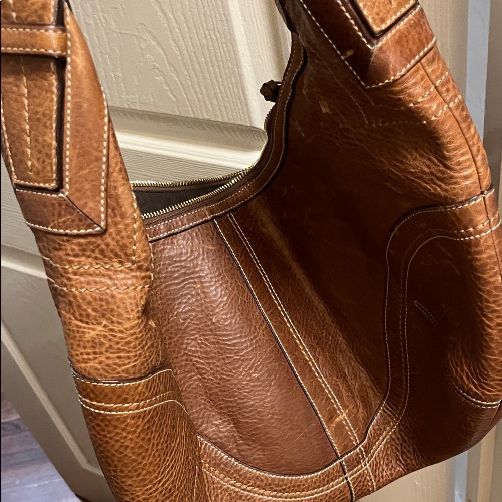 Vintage Coach Brown Leather Hobo Bag - Picture 3 of 6